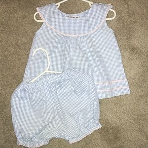 Smock A Dot Two Piece Seersucker Bubble Set, 18M